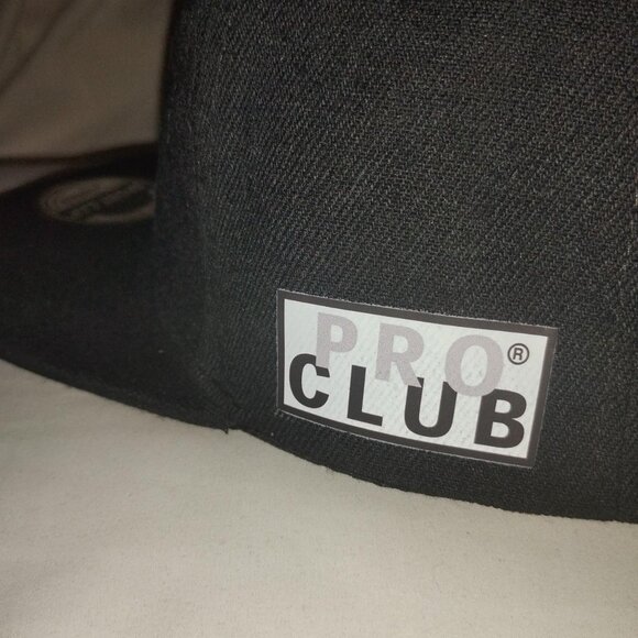 Black Pro Club Logo Snapback men's ball cap. Made in China. - Picture 2 of 6